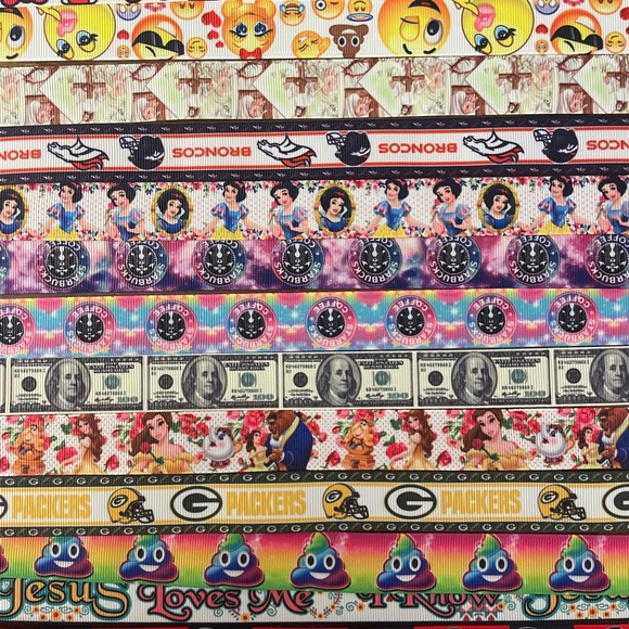 2/$25 bundle random print gross grain ribbons plus 5 yard cotton twill tape - Picture 7 of 9